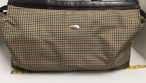 Diane Von Furstenberg DVF weekender Overnight Travel Doctor Duffle Bag Plaid - Picture 2 of 12