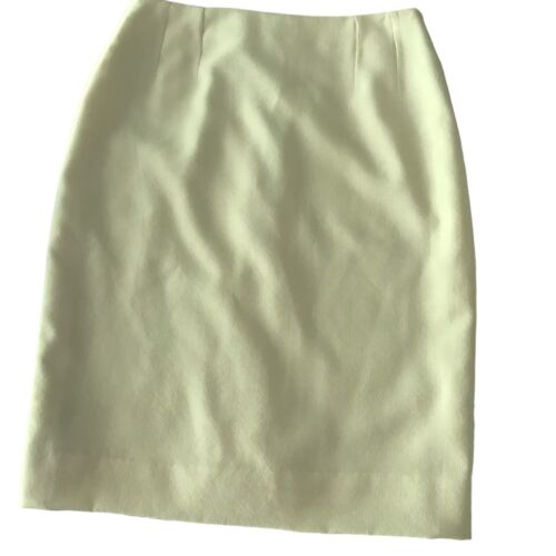 Christian Dior Boutique Paris Wool Silk Lined Skirt Butter Yellow Pencil sz8