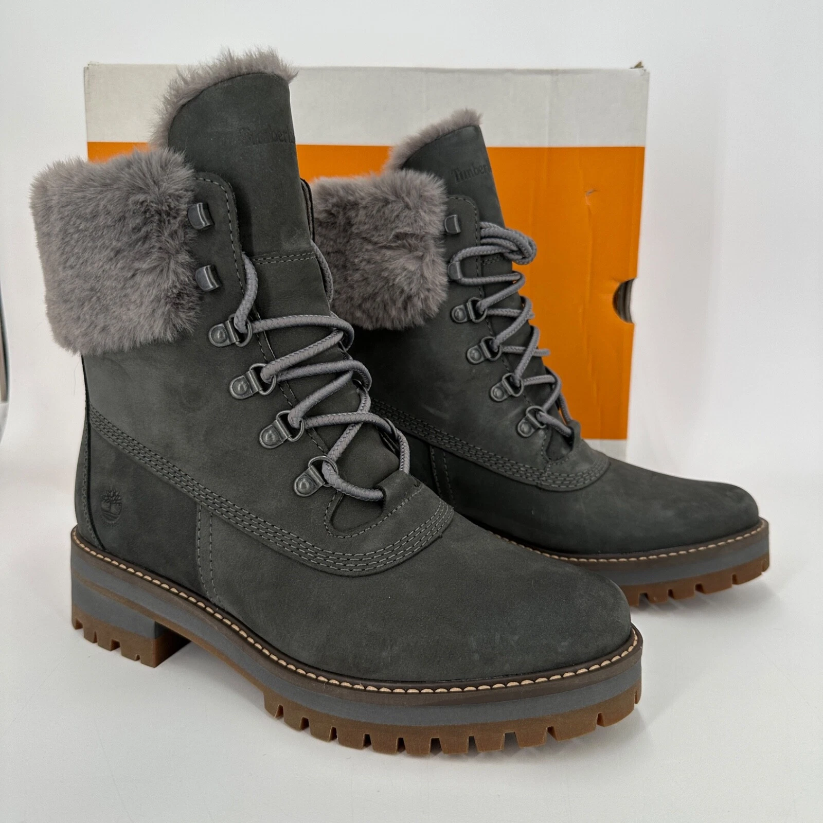 Stivali Timberland donna Courmayeur 6" impermeabili foderati caldi tg 9 5 grigio nabuk
