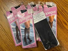 NEW NOS Vtg BIG LOT 8 pr Primrose Opaque Knee High Trouser Socks Queen Size