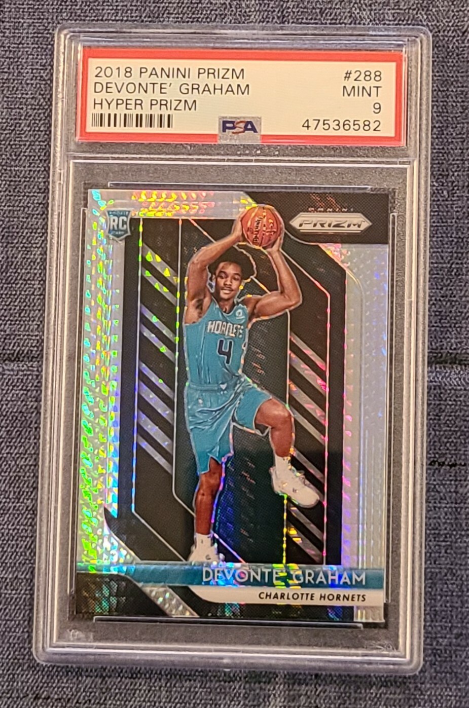 2018 Panini Prizm Devonte Graham HYPER PRIZM #288 RC Rookie PSA 9 MINT📈🏀🔥