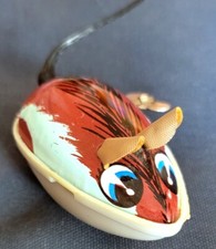 Vintage 3" Mouse Wind-up Toy Plastic Tin Litho