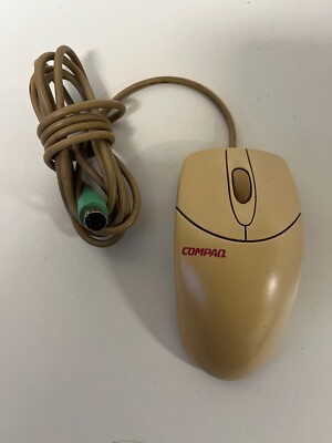 Vintage Compaq Logitech M-S48 PS/2 Ball Maus - Beige - getestet & funktionsfähig