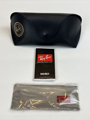 RAY BAN Luxottica Soft Black Sunglasses Large CASE ONLY Belt Loop Cleaning Cloth