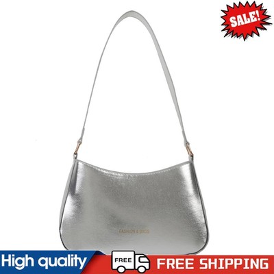 Einfarbige Tragetaschen Damen Einkaufstasche Mode Handtaschen weiblich (silber) #g