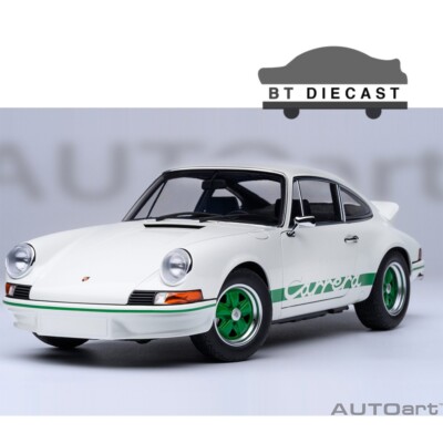AUTOart PORSCHE 911 CARRERA 2.7 RS 1/18 GRAND PRIX WHITE w/ GREEN STRIPES 78031