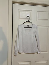 H&M Women’s Size 4 White Long-Sleeve Work Blouse