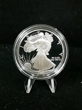 1991 Proof American Silver Eagle .999 Fine Silver with Original Capsule #5674
