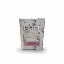 Hello Kitty Queen Sheet Set Strawberries 100 Cotton 3 Piece Set Brand New