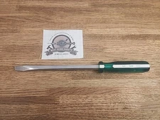 NOS S-K 72128 Green & White Handle Slotted/Flat Head Screwdriver USA