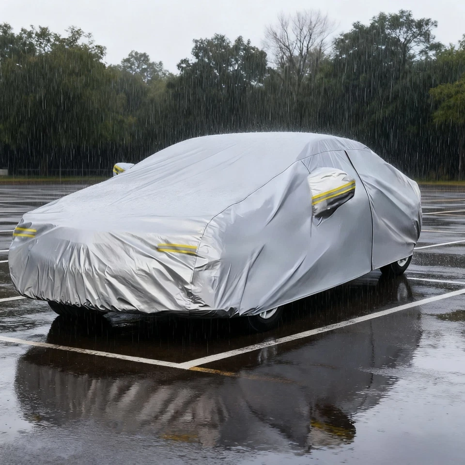 For Volvo S80 Waterproof Full Car Cover Outdoor Dust Protection Rain Snow - Image 4 of 4