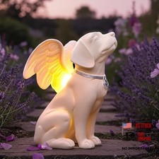 Dog Memorial Gifts - Dog Angel Statue Garden Solar Light - Pet Memorial