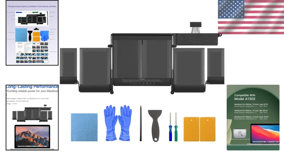 MacBook Pro 13 英寸 A1502 锂离子电池 - 持久耐用且易于安装 — 第 2/4 张图片