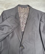 Vtg 60s 70s Phoenix Leisure Suit Jacket Blazer Disco Mod Mens 42L Pick Stitching