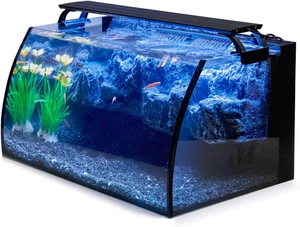 Horizon 8 Gallon LED Glass Aquarium Kit for Starters with 7W Power Filter Pump,