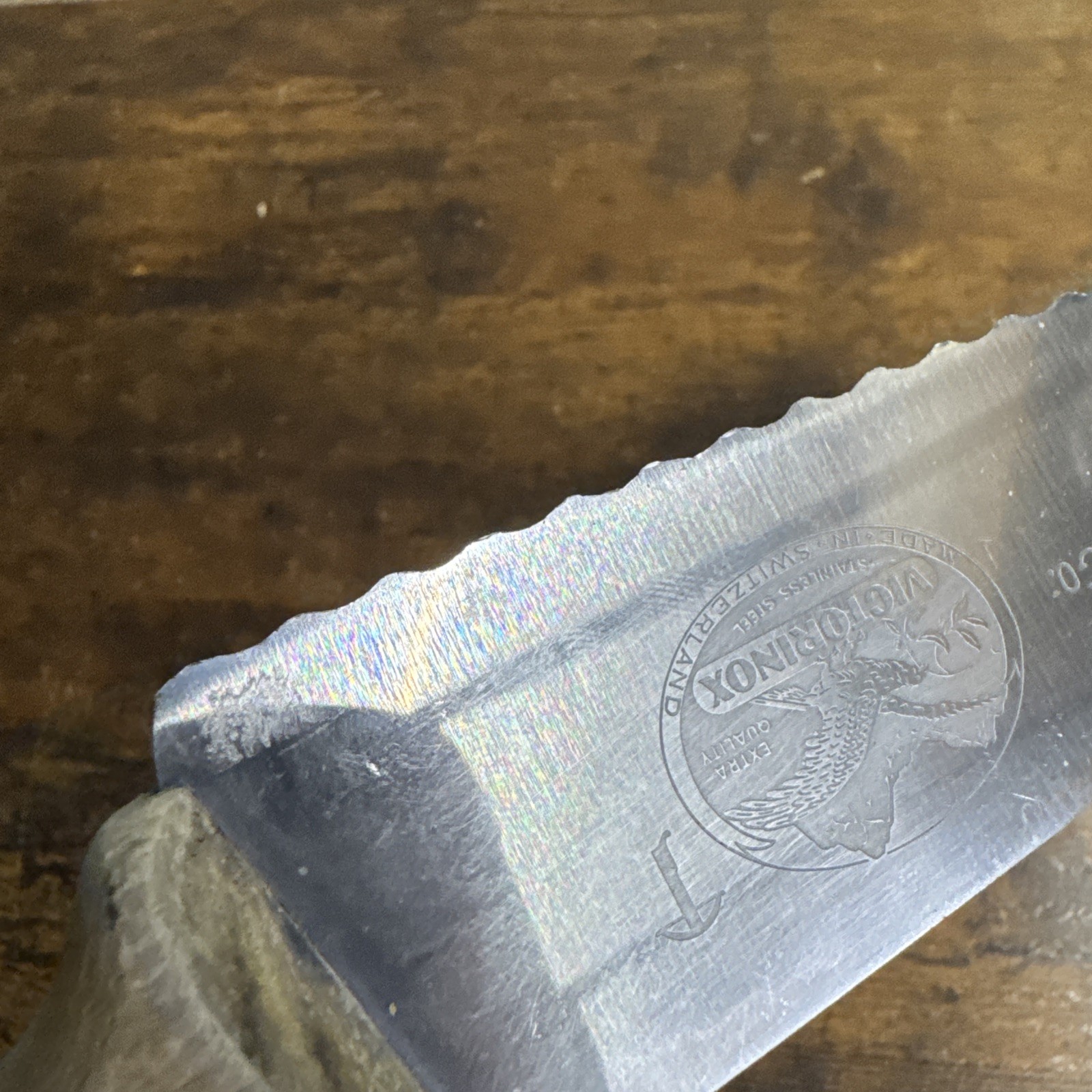 Vintage R.H. Forschner Victorinox Serrated Blade Meat  Knife 6.5” Wood Handle