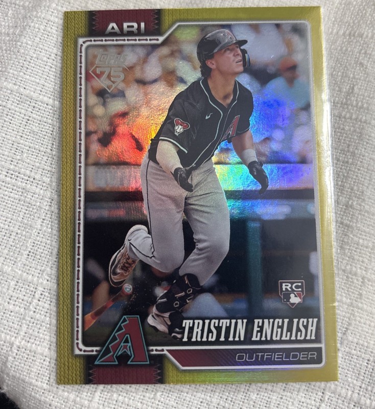 Triston English 2026 Topps Series 1 #346 Yellow Rainbow Foil 367/399 RC Arizona