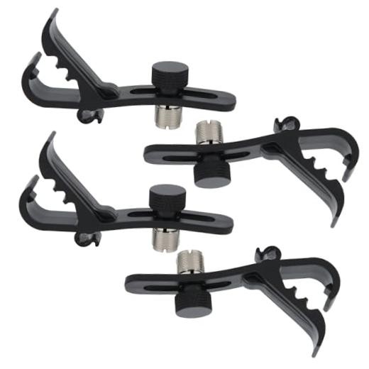 4Pcs Drum Mic Clips, Shockproof Microphone Drum Mount, 4.6 x 0.9 x 1.8in ABS