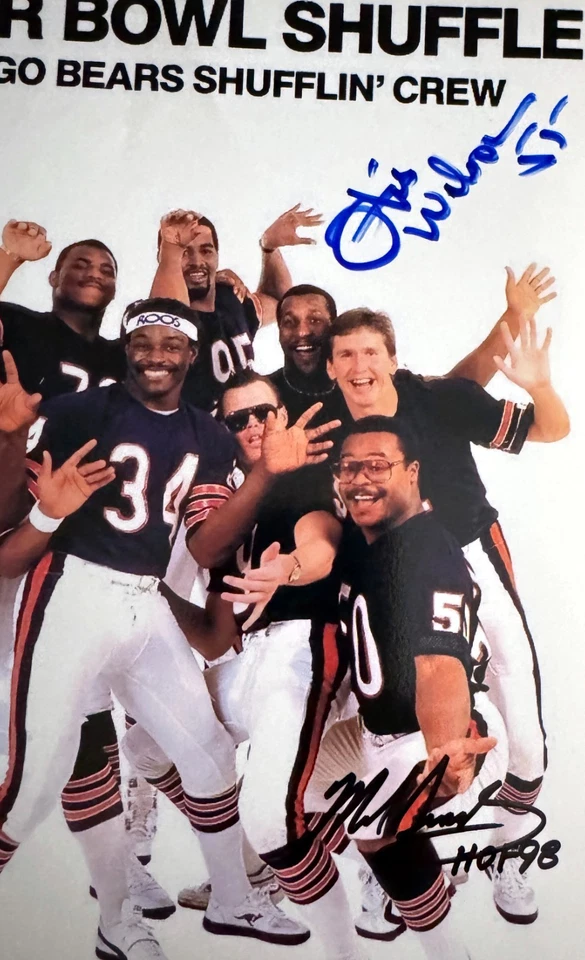 Foto 8x10 firmada por Mike Singletary y Otis Wilson de los Chicagogi Bears Super Bowl Shuffle Foto 2 de 2