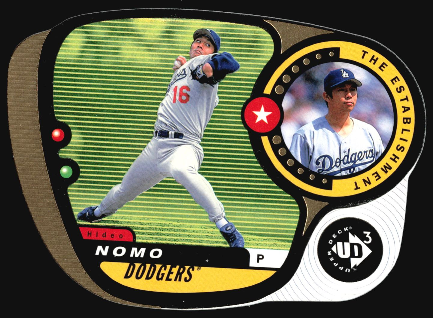 1998 Upper Deck UD3 The Establishment Hideo Nomo Gold Die-Cut /100 #62