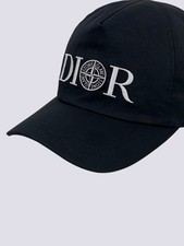 Cappello berretto baseball Dior x Stone Island logo ricamato cotone nero taglia M