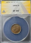 1899 indian head penny cent EF-45 XF-45