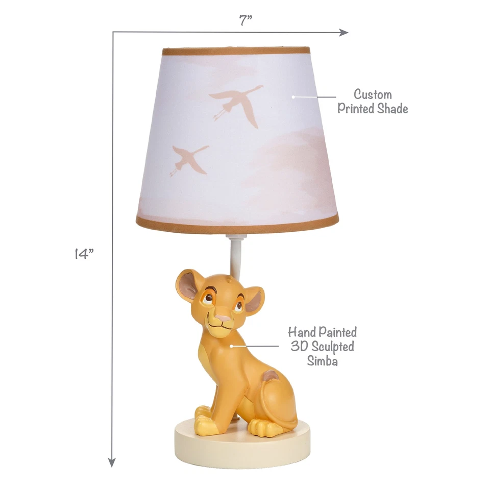 Abajur personalizado pintado à mão Lambs & Ivy Disney bebê rei leão safári com abajur - Imagem 4 de 4