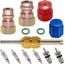 11PCS R12 to R134A Conversion Kit, R12 R22 to R134A High/Low Fittings Port with