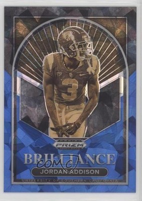 2023 Prizm Draft Picks Brilliance Blue Ice 3/99 Jordan Addison Rookie RC 0i5i