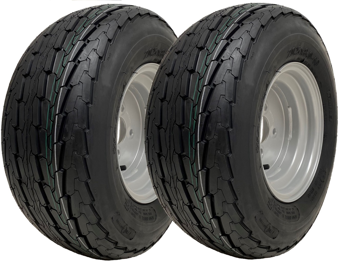 20.5x8.0-10 Trailer Wheels 4” PCD Wanda P815 Road Legal 412kgs Load (Set of 2)