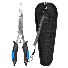 Fishing Pliers Stainless Steel Long Nose Hook Remover with Sheath and...