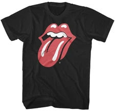 Rolling Stones Classic Tongue Logo T Shirt Mens Rock and Roll Band Classic Black