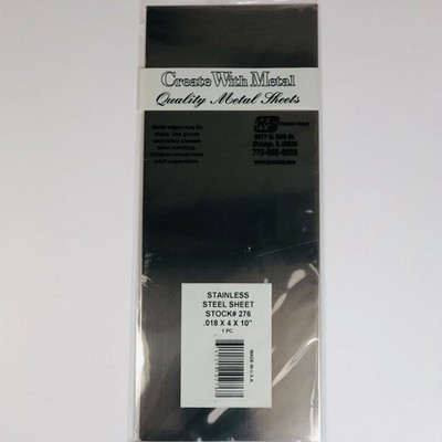 K&S 276 Stainless Steel Sheet 0.018''x 4'' x 10''