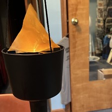 Battery operated black plastic hanging cauldron