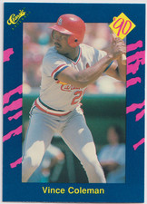 1990 Classic #105 Vince Coleman St. Louis Cardinals