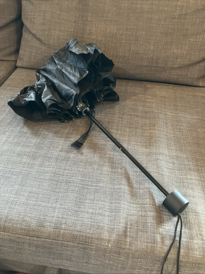 +++ Regenschirm Knirps Minischirm Taschenschirm Autoschirm Schwarz Kompakt +++ - Bild 4 von 4