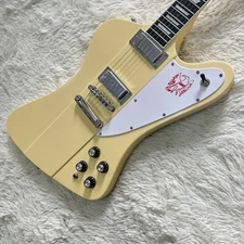 Custom Yellow Firebird Electric Guitar white pickguard chrome part