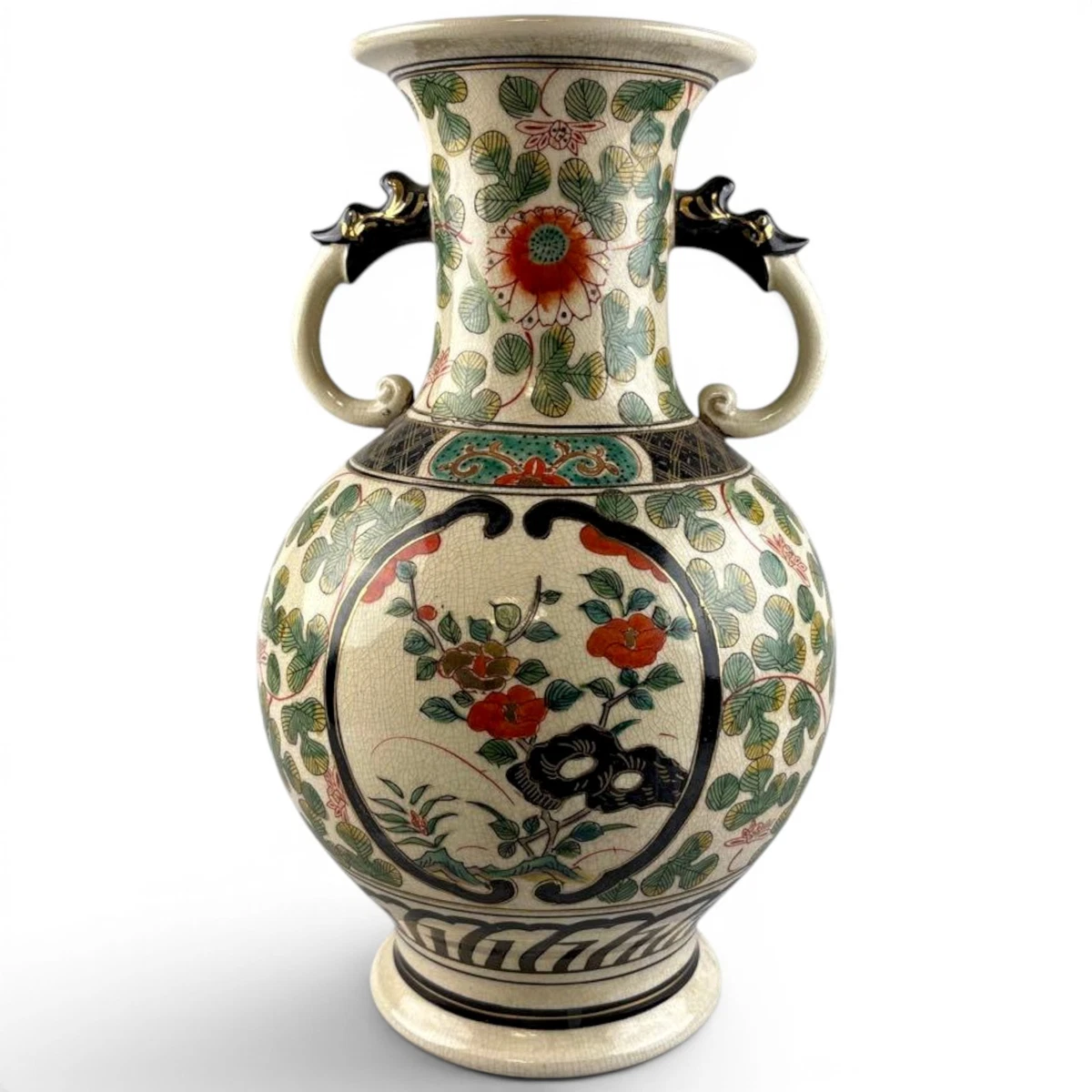 陶瓷多色老式原版古董日本花瓶| eBay