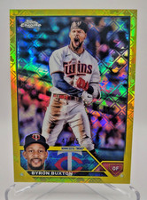 2023 Topps Chrome Logofractor - Byron Buxton #28 Yellow Refractor /75 Twins 