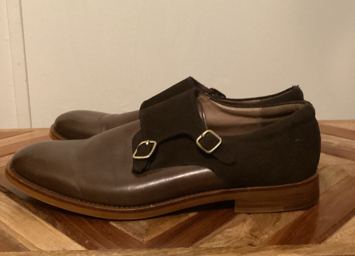 Gordon Rush Harper Sz 12 Men Double Monk Strap Brown Rich Calfskin Leather/Suede Tuscan Italian Calf Suede Double Monk - Tobacco | Martin Dingman main image 4