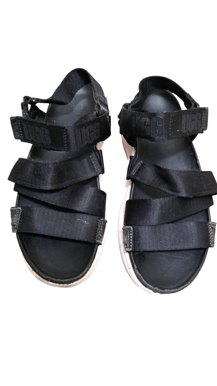 UGG Women's Black Platform Sandals Adjustable Straps Size 6