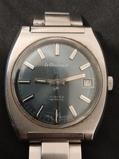 Orologio Le Cheminant uomo vintage anni 70 17 gioiello con data 36mm cassa inox S