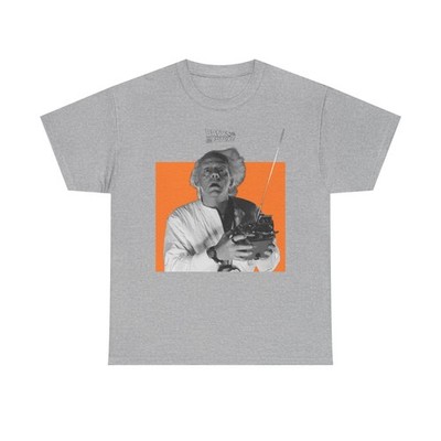 Back to the Future Doc Brown Monochrome T-Shirt | Retro Time Travel Tee