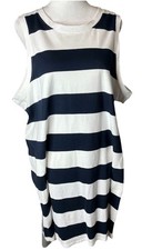 Old Navy Stripe Cotton Tank Dress Navy Ivory XXL Coastal
