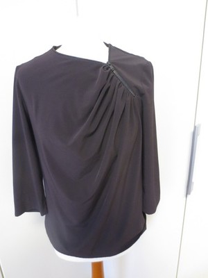 COS Bluse Top Zipper Drapierung braun Gr. 36 3/4 Arm