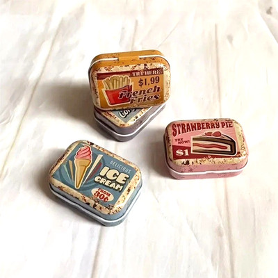 3x Retro Metall Pillendosen Neu Vintage Dosen Bonbondose Döschen Blechdose
