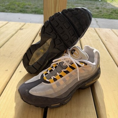 Nike Mens Size 10 Air Max 95 No Sew Yellow White Grey 511306-071