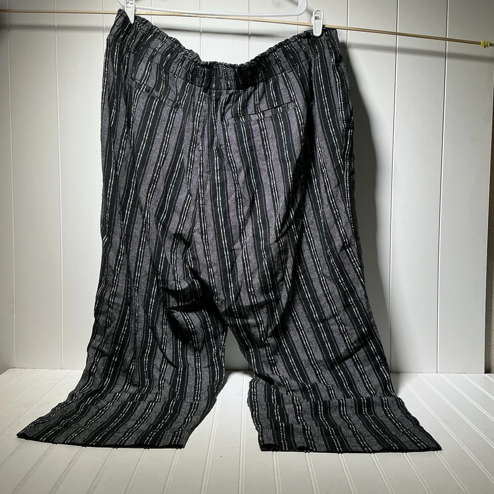 Pantalones de mujer Briggs talla grande 2X a rayas blancas y negras pierna ancha oficina Foto 4 de 4