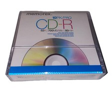 Memorex CD-R 52X 700MB 80min 10 pack CD-R Discs with Paper Sleeves New Sealed 10