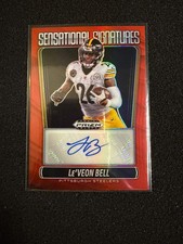 Le'Veon Bell 2025 Panini Prizm Black Sensational Signatures 86/99 Autograph Red
